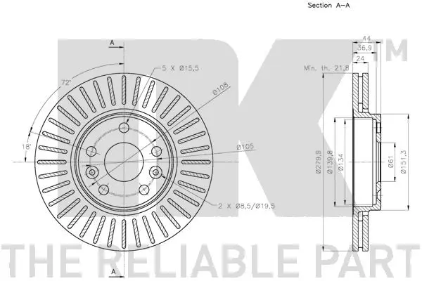 203982 NK Тормозной диск (фото 3)
