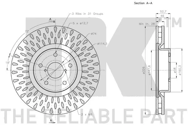 204420 NK Тормозной диск (фото 3)