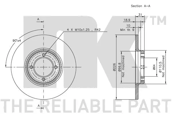 204508 NK Тормозной диск (фото 2)