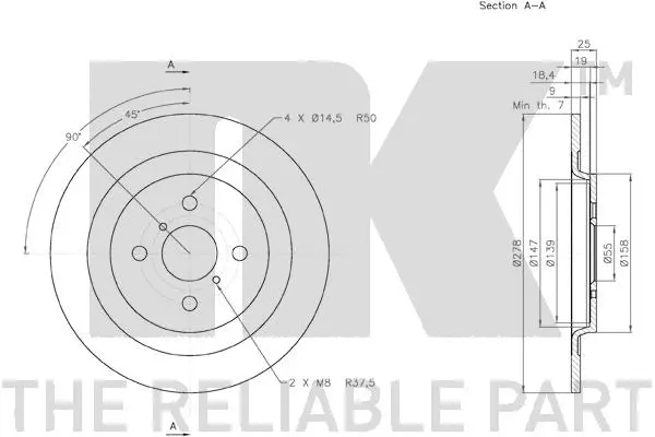2045111 NK Тормозной диск (фото 3)