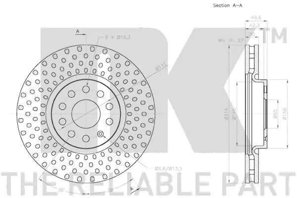 2047146 NK Тормозной диск (фото 3)