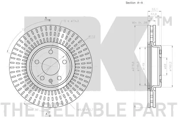 2047153 NK Тормозной диск (фото 3)