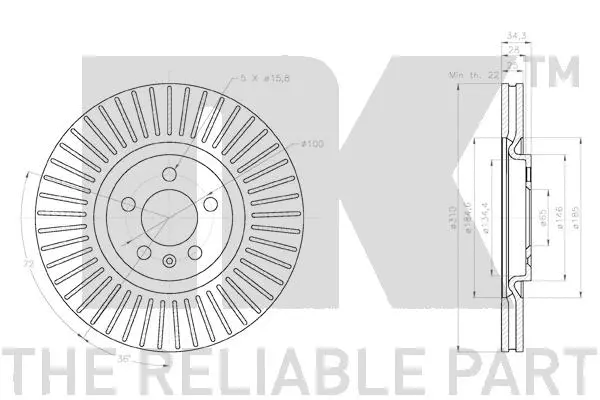 2047165 NK Тормозной диск (фото 3)