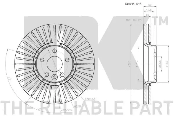 204860 NK Тормозной диск (фото 3)
