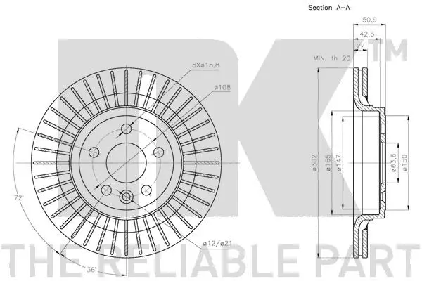 204861 NK Тормозной диск (фото 3)