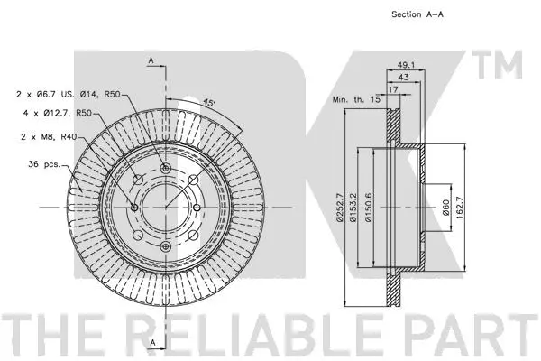 205213 NK Тормозной диск (фото 3)