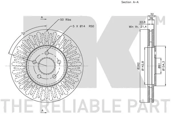 209315 NK Тормозной диск (фото 3)