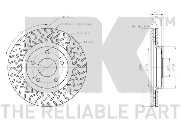 209329 NK Тормозной диск (фото 3)