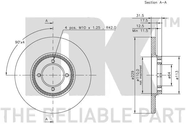 209909 NK Тормозной диск (фото 2)