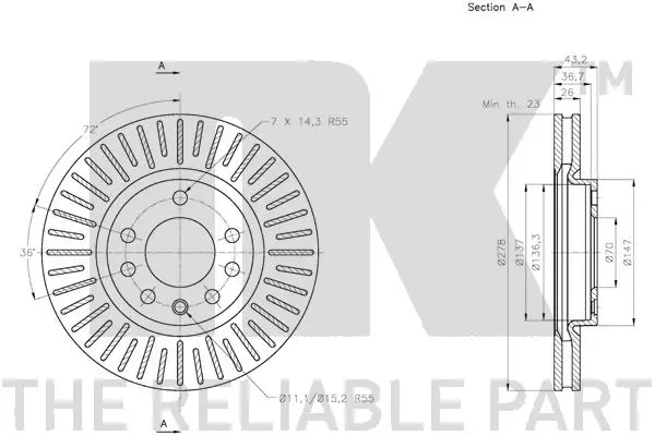 313660 NK Тормозной диск (фото 3)