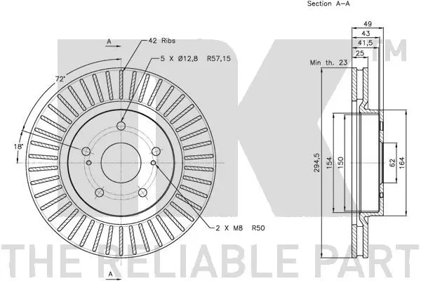 315216 NK Тормозной диск (фото 3)