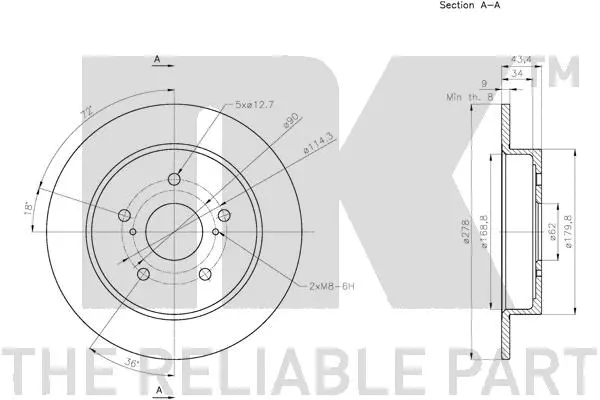 315222 NK Тормозной диск (фото 3)