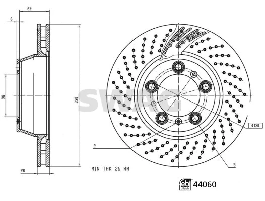 33 10 7307 SWAG Тормозной диск (фото 3)