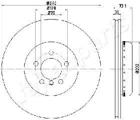 DI-0116 JAPANPARTS Тормозной диск (фото 1)