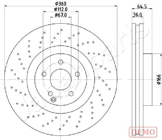 DI-0527C JAPANPARTS Тормозной диск (фото 1)