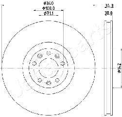 DI-0636 JAPANPARTS Тормозной диск (фото 1)