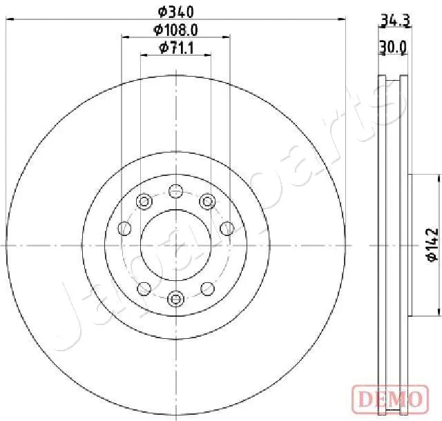 DI-0636C JAPANPARTS Тормозной диск (фото 1)