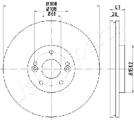 DI-0713 JAPANPARTS Тормозной диск (фото 1)