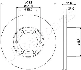 DI-0715 JAPANPARTS Тормозной диск (фото 1)