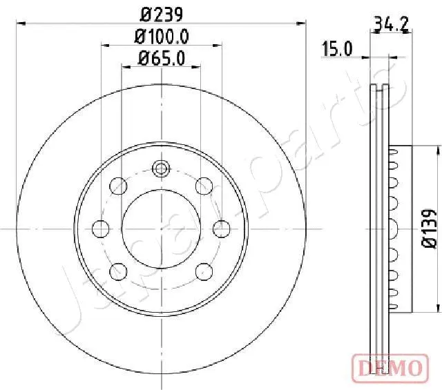 DI-0904C JAPANPARTS Тормозной диск (фото 1)