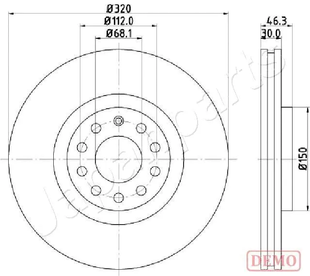 DI-0909C JAPANPARTS Тормозной диск (фото 1)