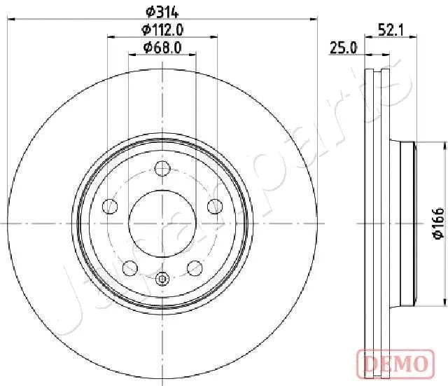 DI-0916C JAPANPARTS Тормозной диск (фото 1)