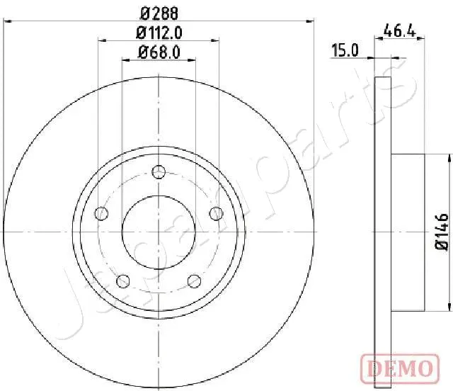 DI-0923C JAPANPARTS Тормозной диск (фото 1)