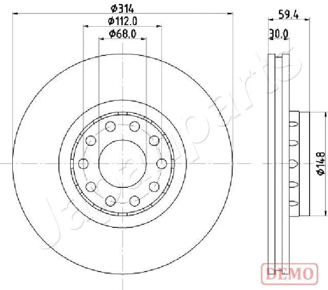 DI-0924C JAPANPARTS Тормозной диск (фото 1)