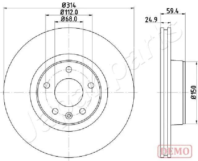 DI-0927C JAPANPARTS Тормозной диск (фото 1)