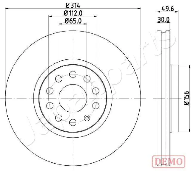 DI-0933C JAPANPARTS Тормозной диск (фото 1)