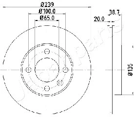 DI-0939 JAPANPARTS Тормозной диск (фото 1)