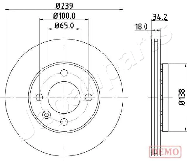 DI-0952C JAPANPARTS Тормозной диск (фото 1)