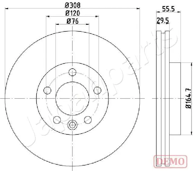 DI-0953C JAPANPARTS Тормозной диск (фото 1)