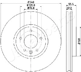 DI-0954 JAPANPARTS Тормозной диск (фото 1)