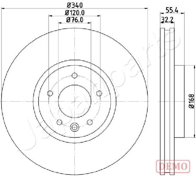 DI-0954C JAPANPARTS Тормозной диск (фото 1)