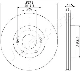 DI-H33 JAPANPARTS Тормозной диск (фото 1)