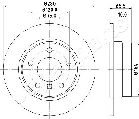 DP-0100 JAPANPARTS Тормозной диск (фото 1)