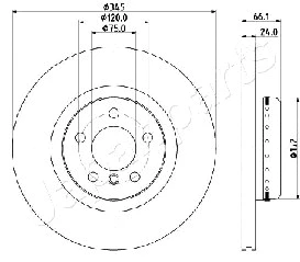 DP-0104 JAPANPARTS Тормозной диск (фото 1)