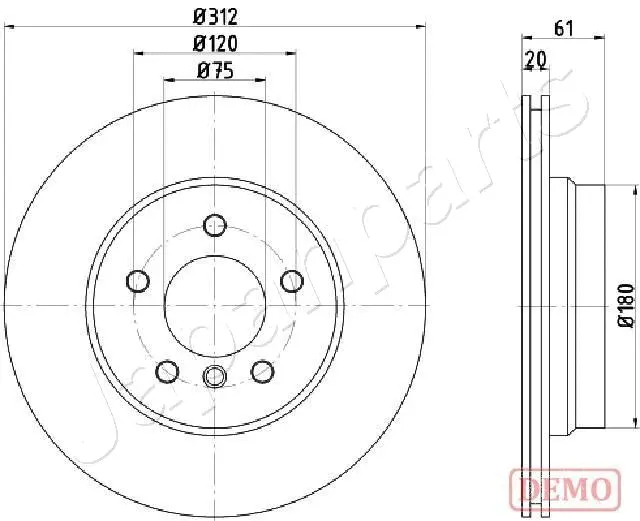 DP-0108C JAPANPARTS Тормозной диск (фото 1)