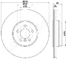 DP-0125 JAPANPARTS Тормозной диск (фото 1)