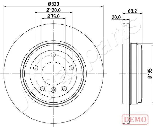 DP-0125C JAPANPARTS Тормозной диск (фото 1)