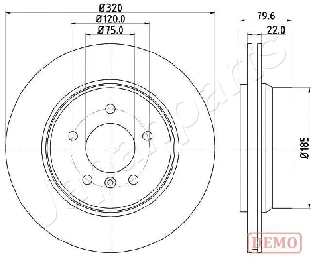 DP-0128C JAPANPARTS Тормозной диск (фото 1)