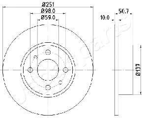 DP-0206 JAPANPARTS Тормозной диск (фото 1)