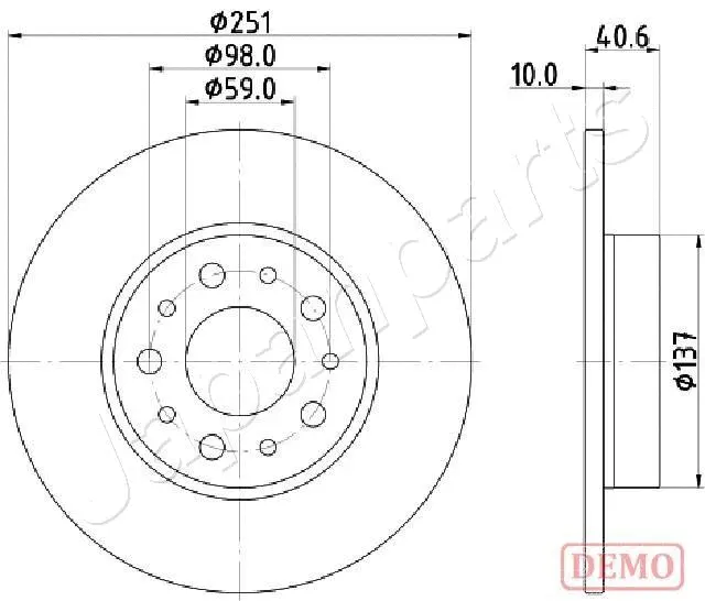 DP-0211C JAPANPARTS Тормозной диск (фото 1)