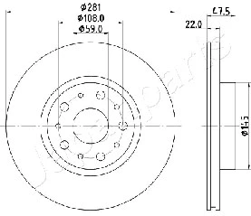 DP-0229 JAPANPARTS Тормозной диск (фото 1)