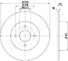 DP-0304 JAPANPARTS Тормозной диск (фото 1)