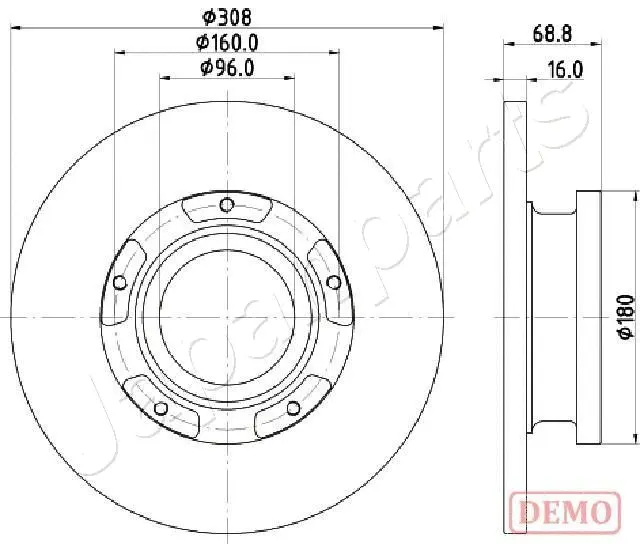 DP-0312C JAPANPARTS Тормозной диск (фото 1)