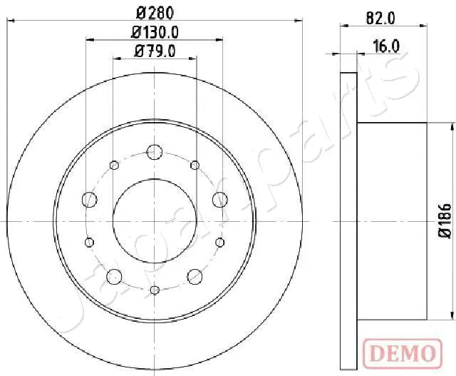 DP-0611C JAPANPARTS Тормозной диск (фото 1)