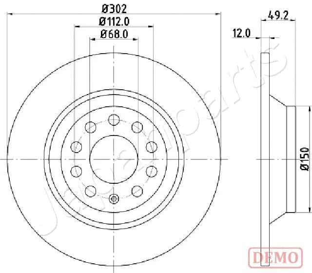 DP-0915C JAPANPARTS Тормозной диск (фото 1)