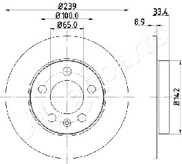 DP-0933 JAPANPARTS Тормозной диск (фото 1)